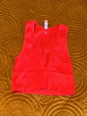 Urban Outfitters Ribbed Deep V Crop Top